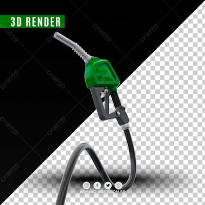 Elemento 3D Bico De Gasolina Verde Para Composicao Psd