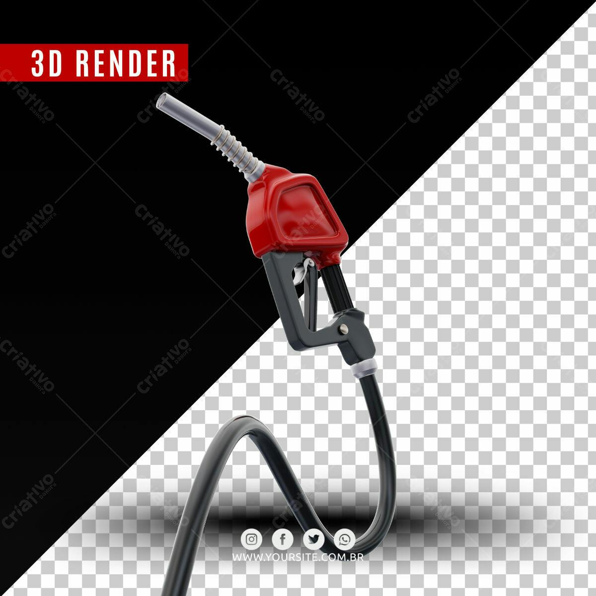 PSD Bomba de Combustível 3D Render PSD Editável