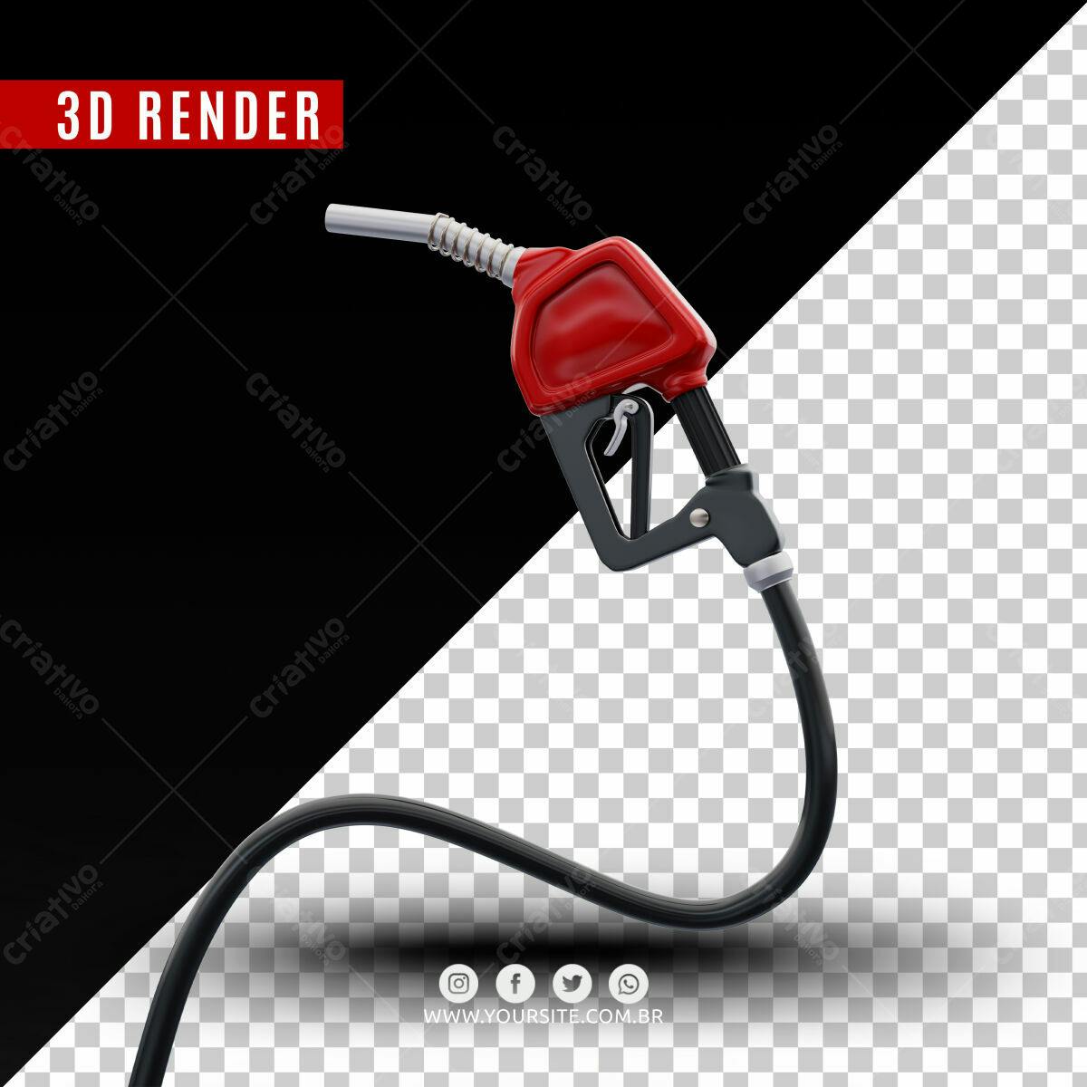 PSD Bomba de Combustível 3D Render PSD Editável