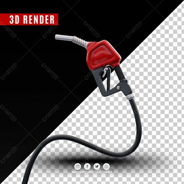 Elemento 3d bico de gasolina vermelho para composicao psd