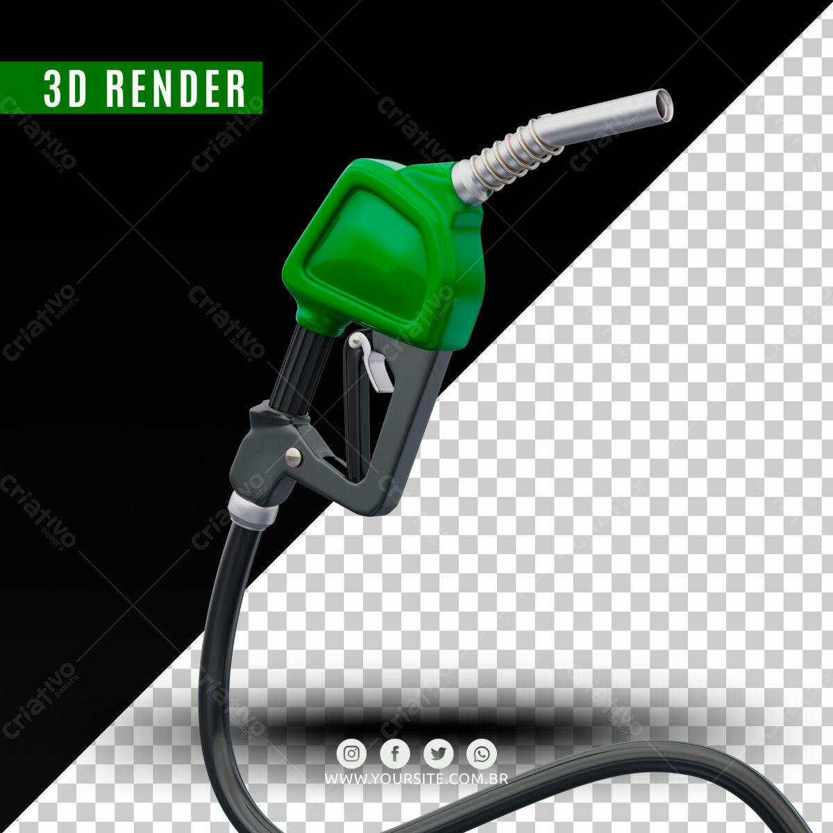 PSD Bomba de Combustível 3D Render PSD Editável