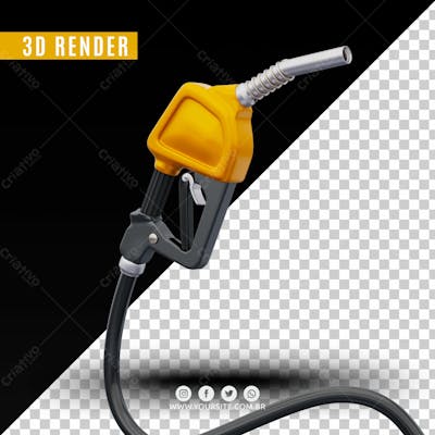 Bico De Gasolina Amarelo Elemento 3D Para Composicao Psd (2)