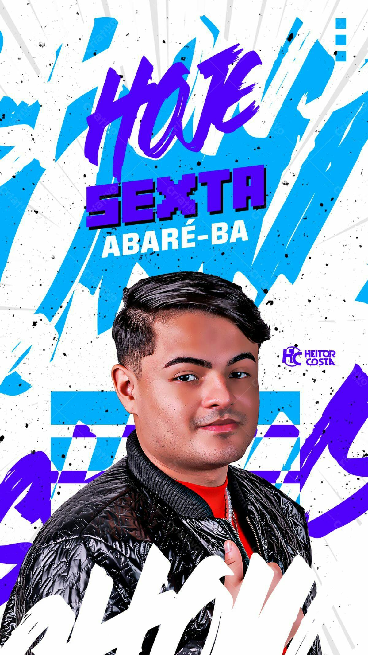 Flyer para Festa de Sexta com Heitor Costa PSD Editável