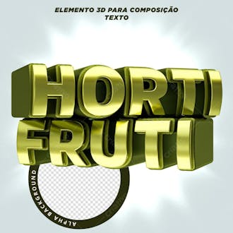 Elemento 3d para composição hotifruti