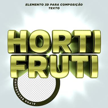 Elemento 3d para composição hotifruti