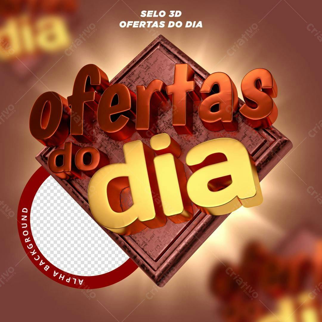 Selo 3D promocional dourado e vermelho