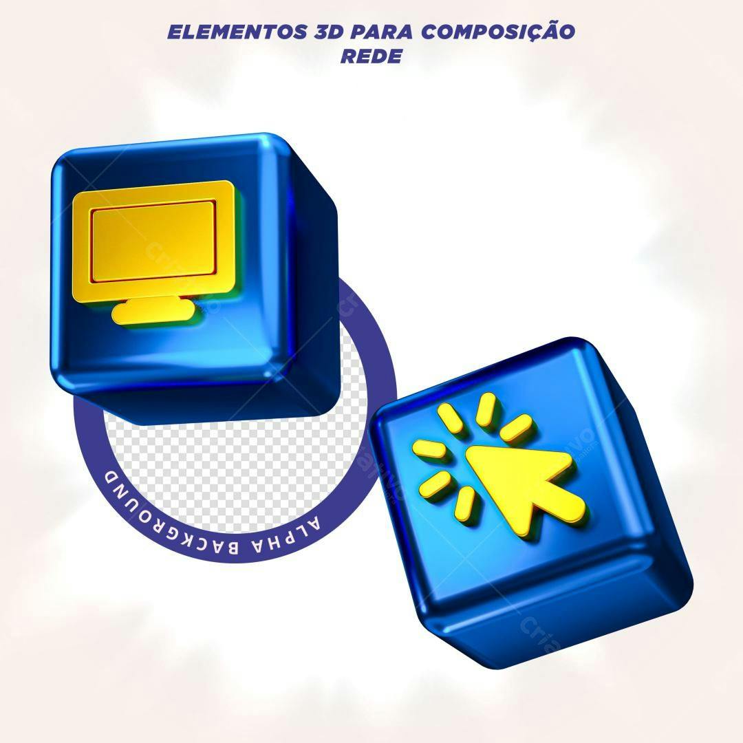 Selo 3D de tecnologia azul e dourado