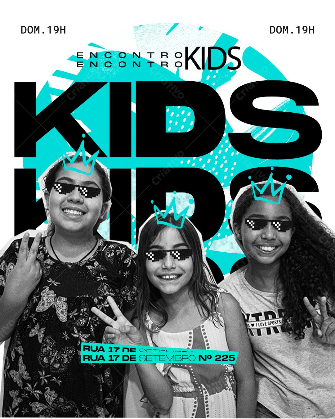 Flyer para Encontro Kids PSD Editável