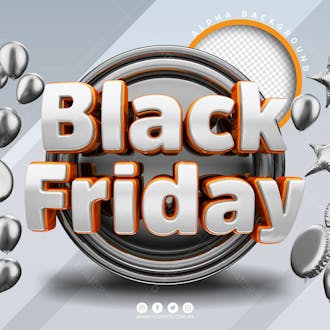 Selo 3d para composicao black friday psd 2