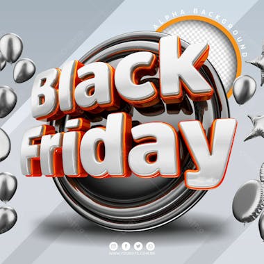 Selo 3d para composicao black friday psd 1