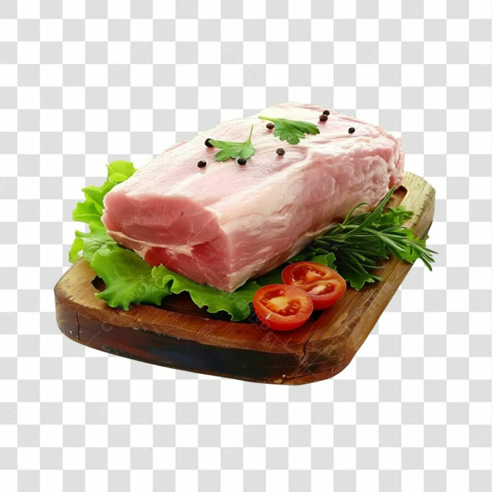 Imagem Açougue Lombo Suíno Porco Com Tábua De Madeira E Fundo Transparente (22)