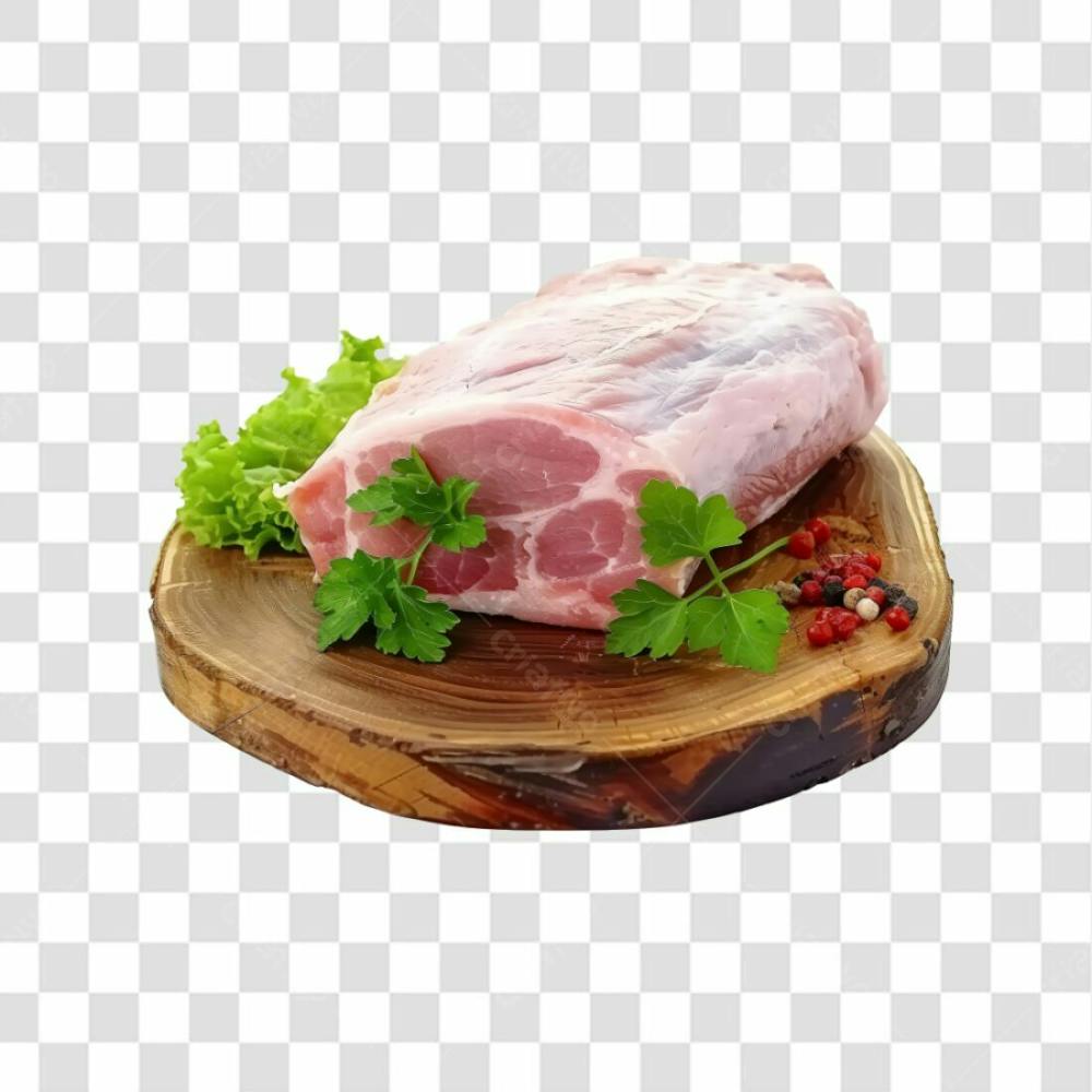 Imagem Açougue Lombo Suíno Porco Com Tábua De Madeira E Fundo Transparente (23)