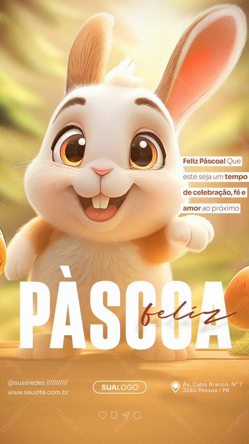 Feliz Páscoa Tempo De Celebração Social Media Story