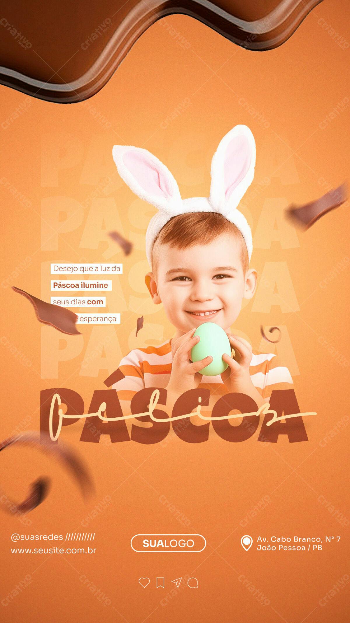 Flyer Páscoa Infantil PSD Editável