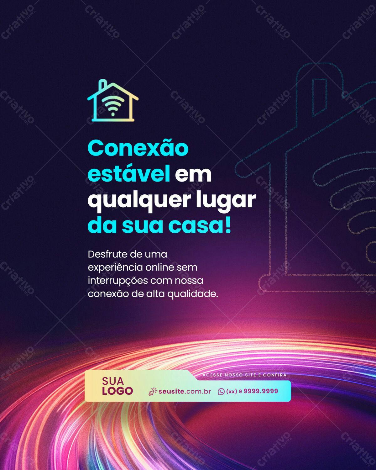 Post para Redes Sociais Internet Banda Larga PSD Editável