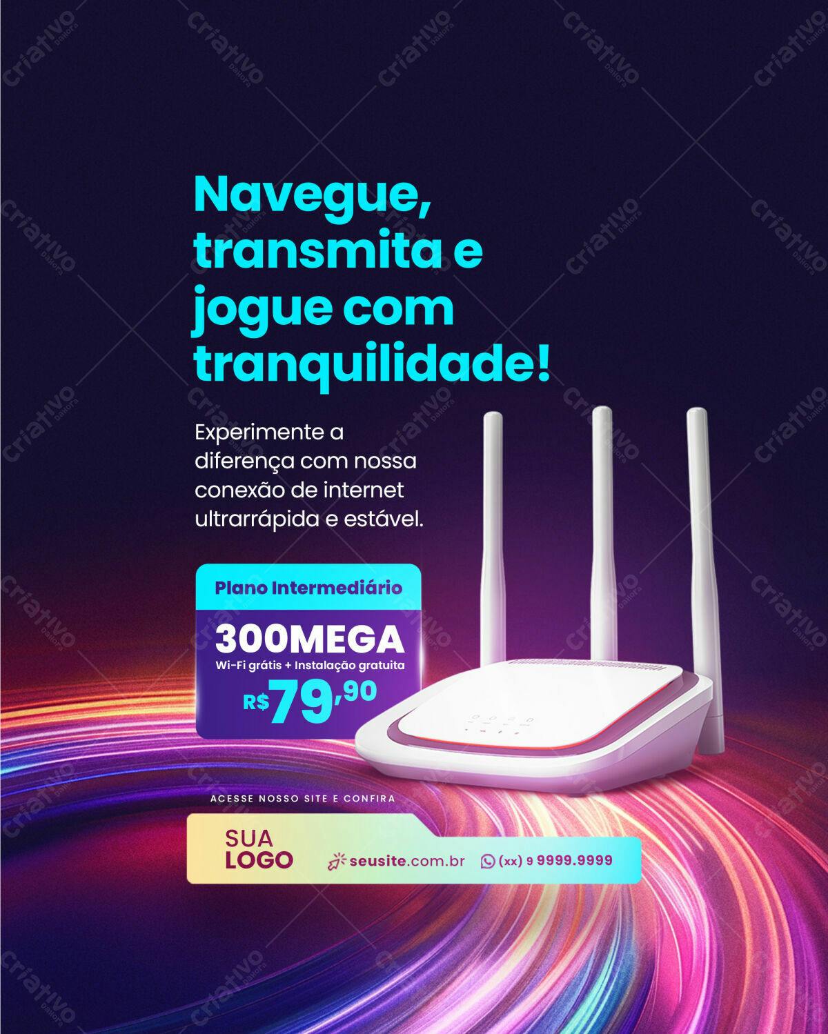 Flyer para Propaganda de Internet PSD Editável