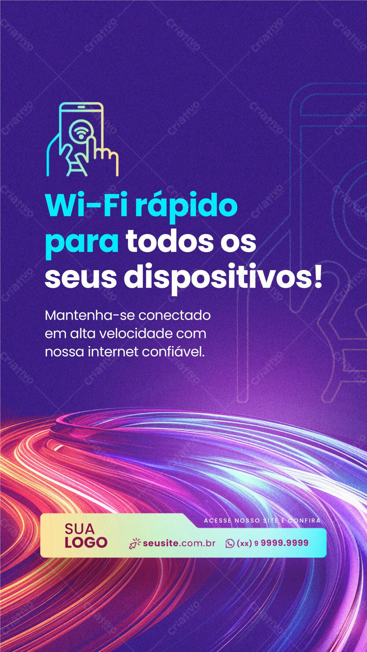 Flyer para Propaganda de Internet Wi-Fi PSD Editável