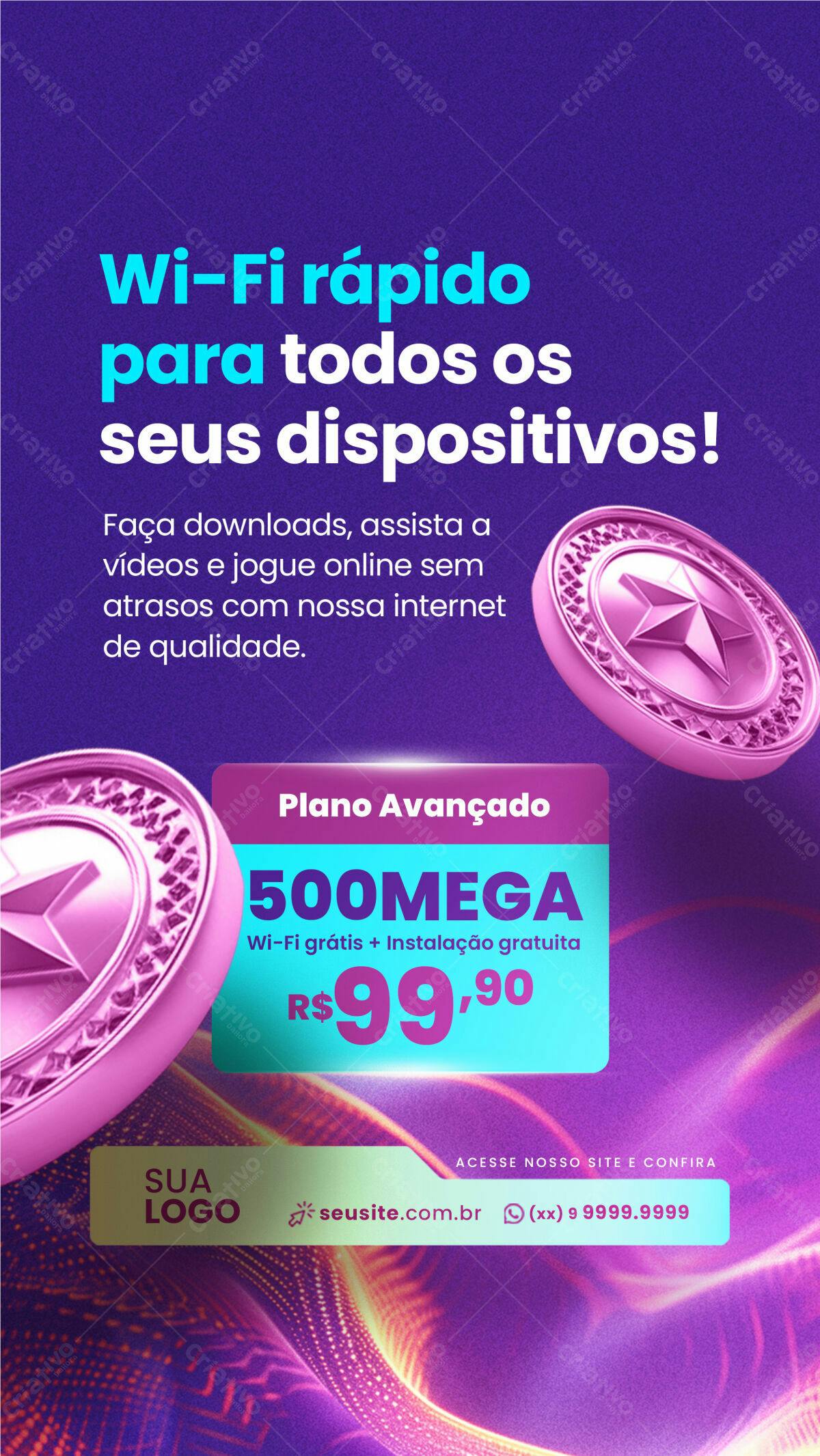 Flyer Plano Internet 500MEGA PSD Editável