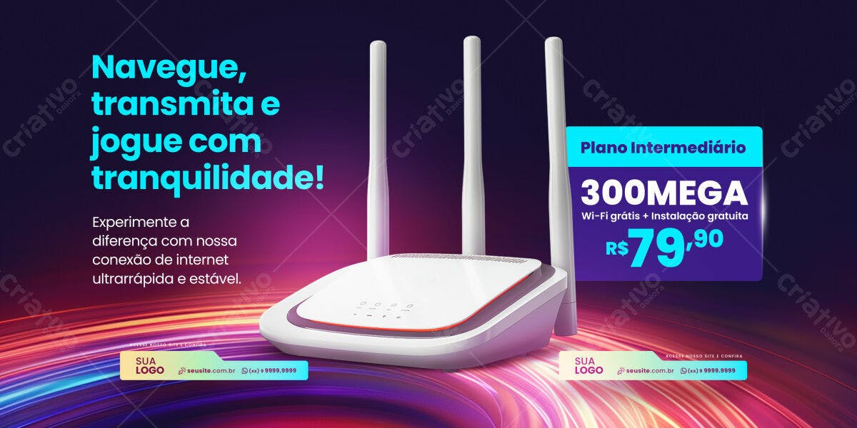 Banner internet 300 Mega PSD Editável