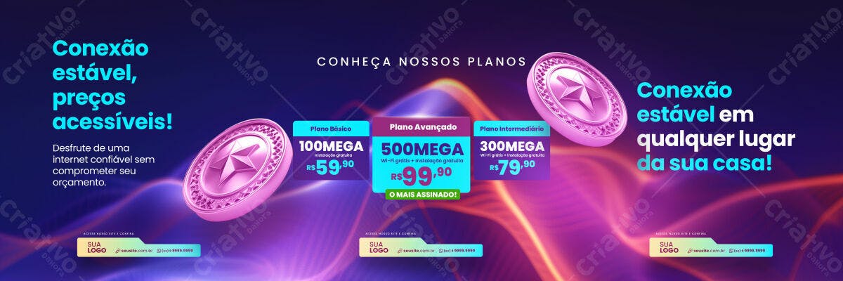 Banner Internet para Anúncio de Planos PSD Editável