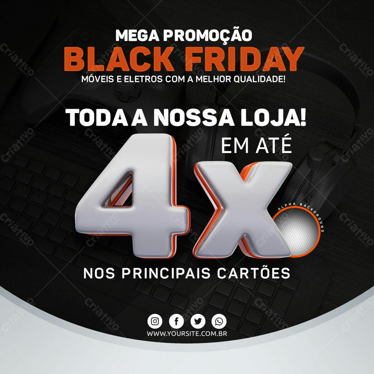 Flyer Black Friday Móveis e Eletros PSD Editável