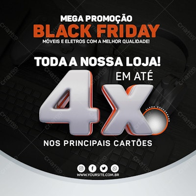 Flyer Black Friday Móveis e Eletros PSD Editável