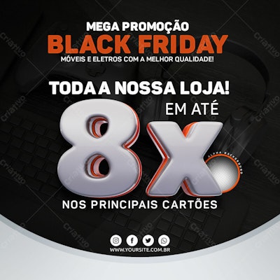 Flyer Black Friday Móveis e Eletros PSD Editável