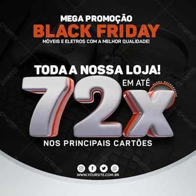 Flyer Black Friday PSD Editável para Promoção de Móveis e Eletrodomésticos