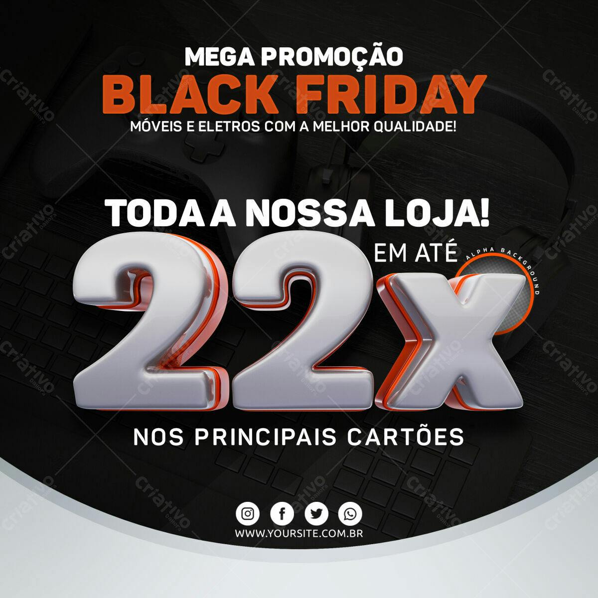Flyer Black Friday Móveis e Eletros PSD Editável
