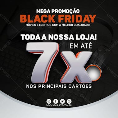 Mega promoção de black friday em até 7x nos cartões