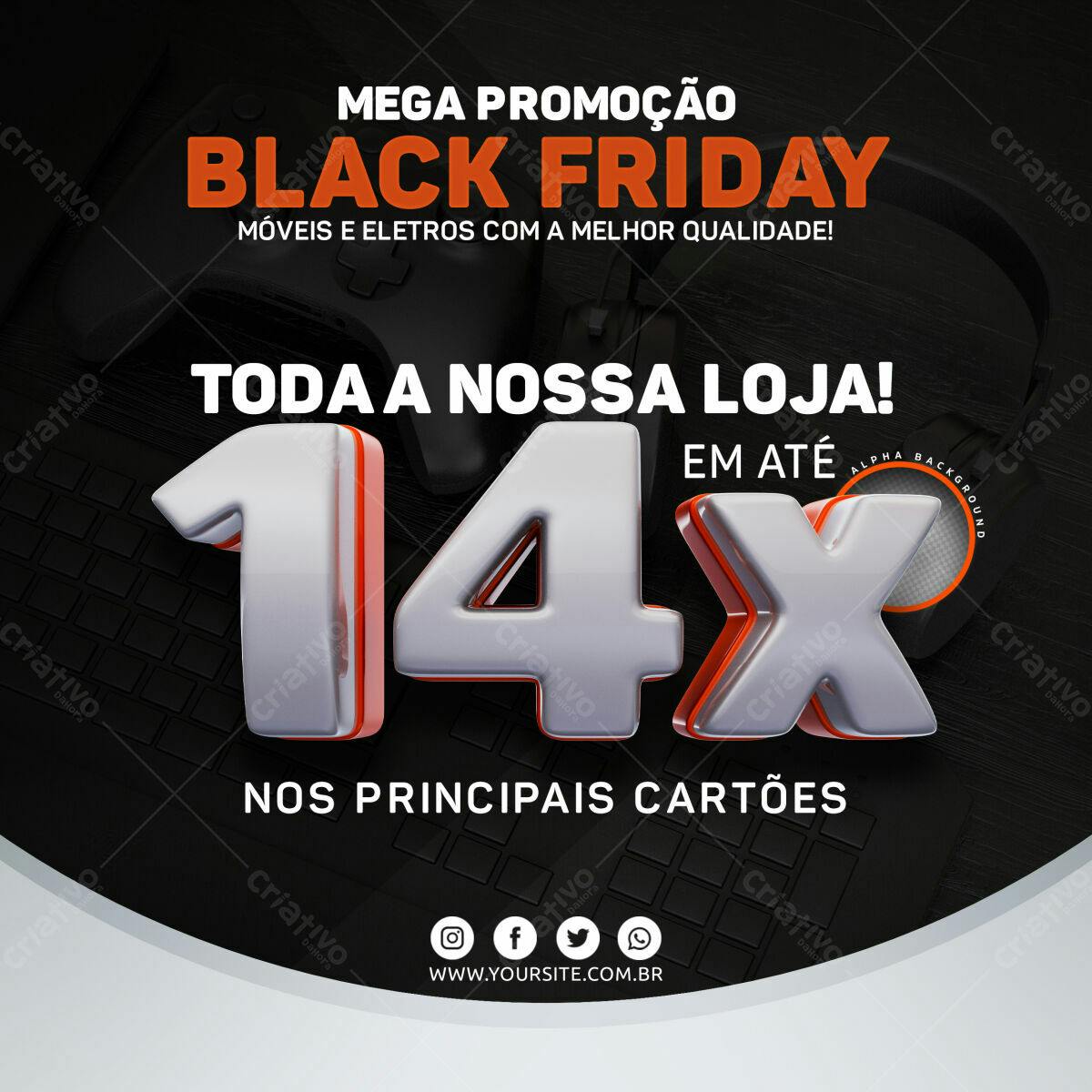 Flyer Black Friday PSD Editável