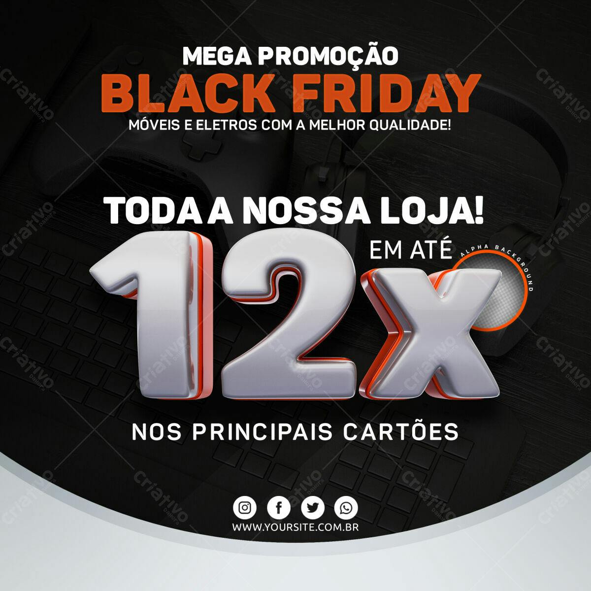 Flyer Black Friday Promoção PSD Editável