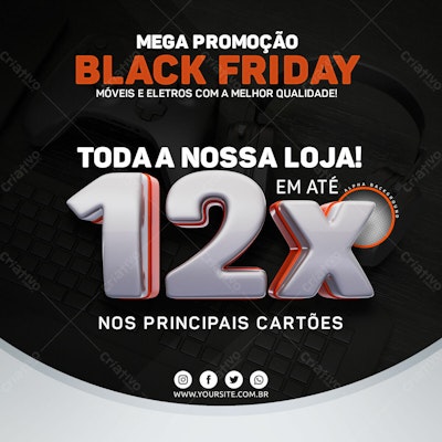 Flyer Black Friday Promoção PSD Editável