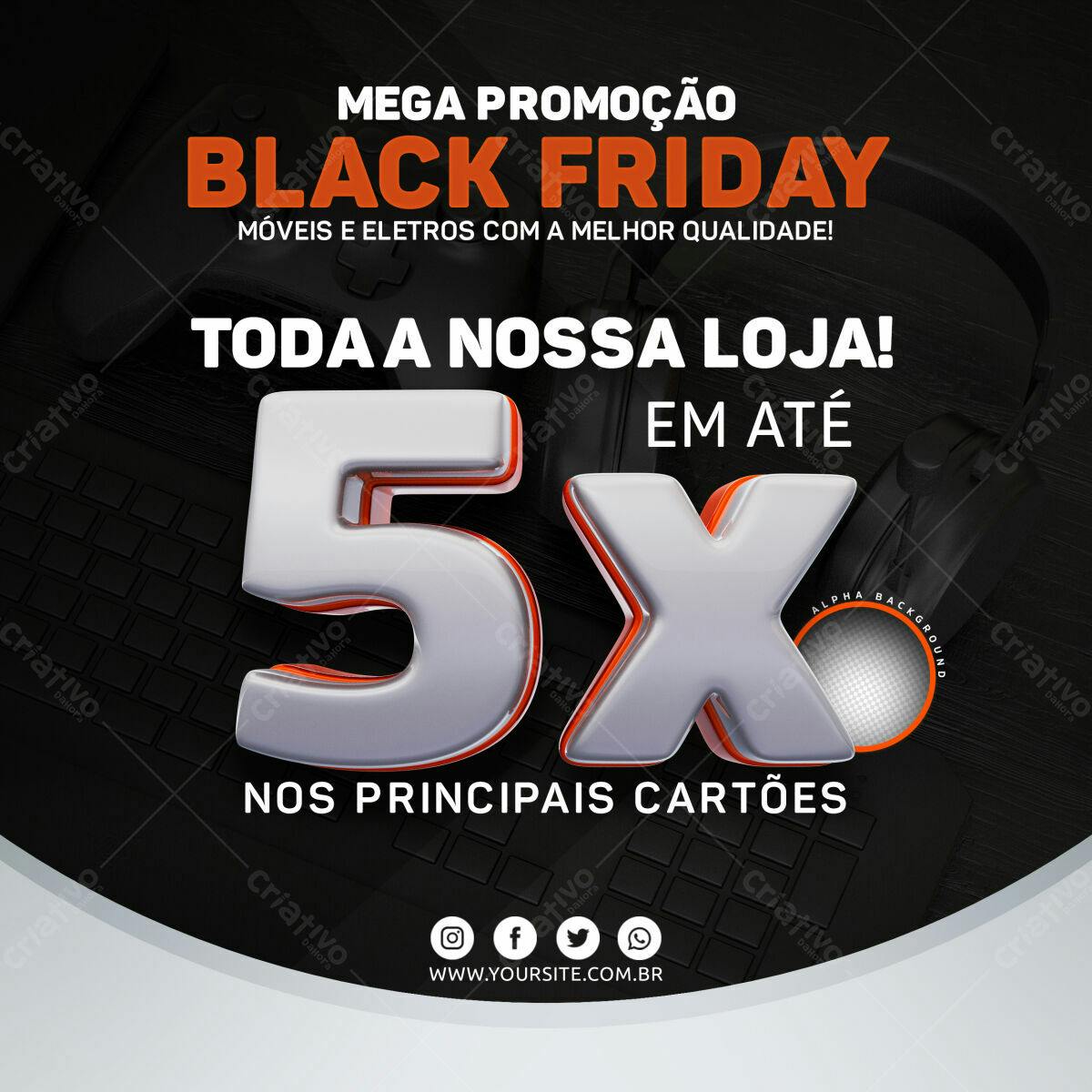 Flyer Black Friday Móveis e Eletros PSD Editável