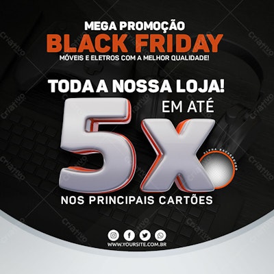 Flyer Black Friday Móveis e Eletros PSD Editável