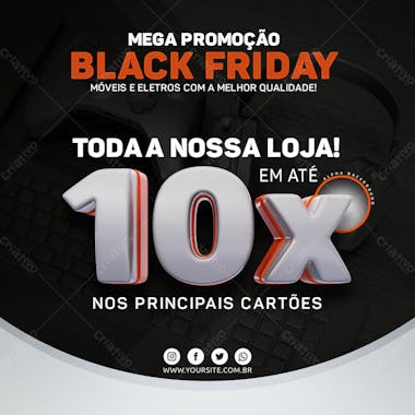 Mega promoção de black friday em até 10x nos cartões