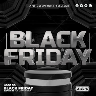 Black friday template social media podium psd editavel