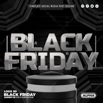 Black Friday Template Social Media Podium Psd Editavel