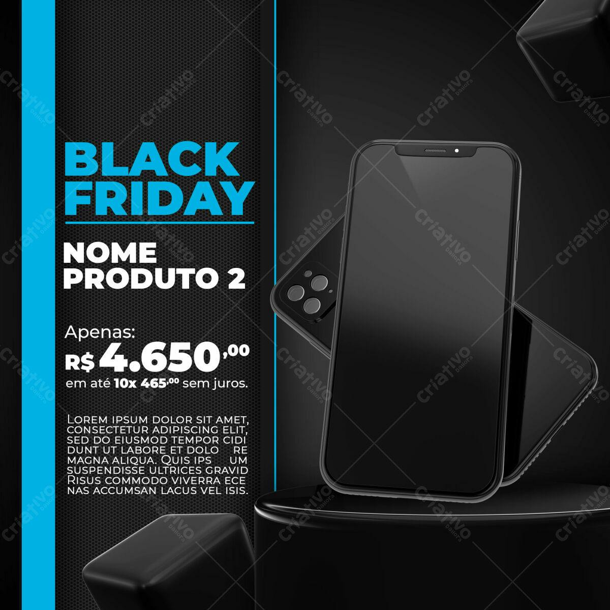 Selo 3D promoção Black Friday preto