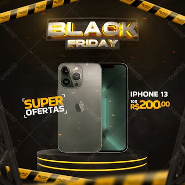 Promocao black friday smartfones social media psd editavel