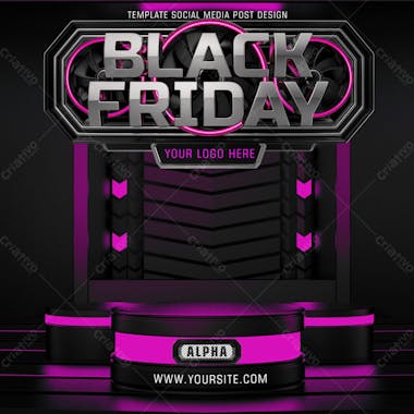 Base podio black friday selo 3d para composicao psd editavel