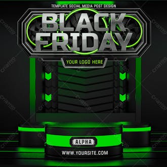 Base podio black friday selo 3d para composicao psd editavel