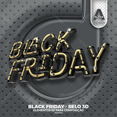 Black friday selo 3d para composicao psd