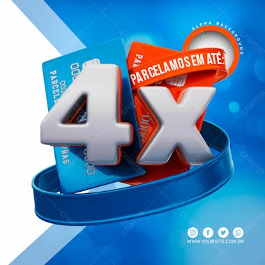 Elementos 3d cartoes de credito vermelho azul 4x psd editavel