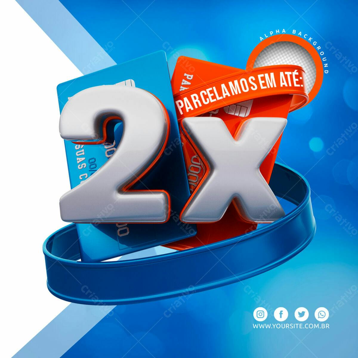 Banner Promoção 2x sem Juros PSD Editável