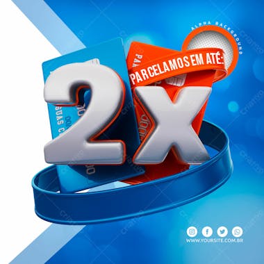 Elementos 3d cartoes de credito vermelho azul 2x psd editavel