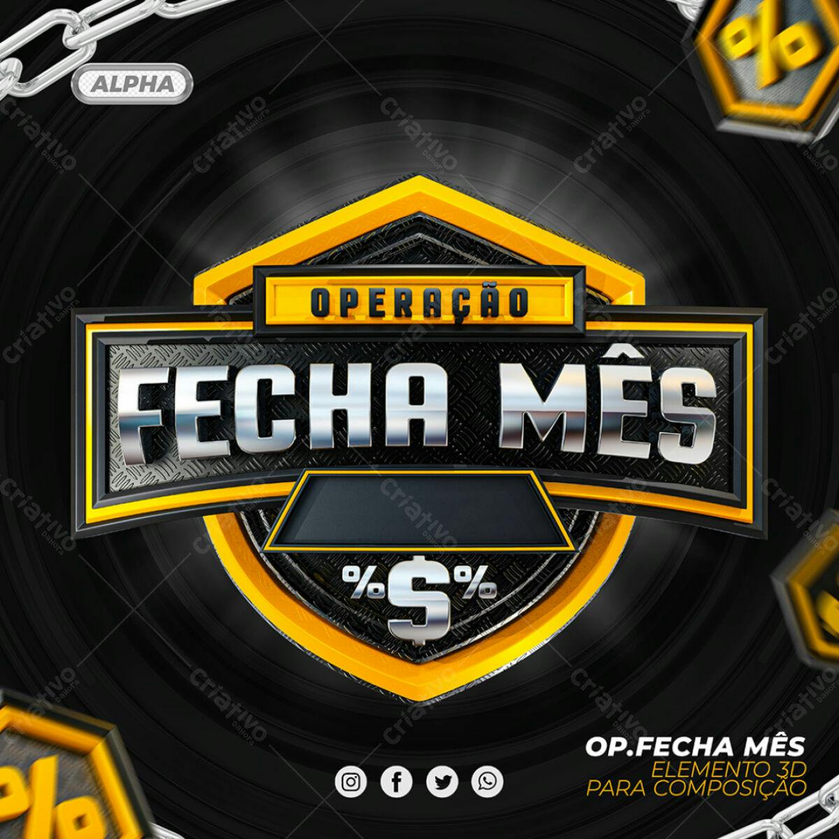 Banner Operação Fecha Mês PSD Editável