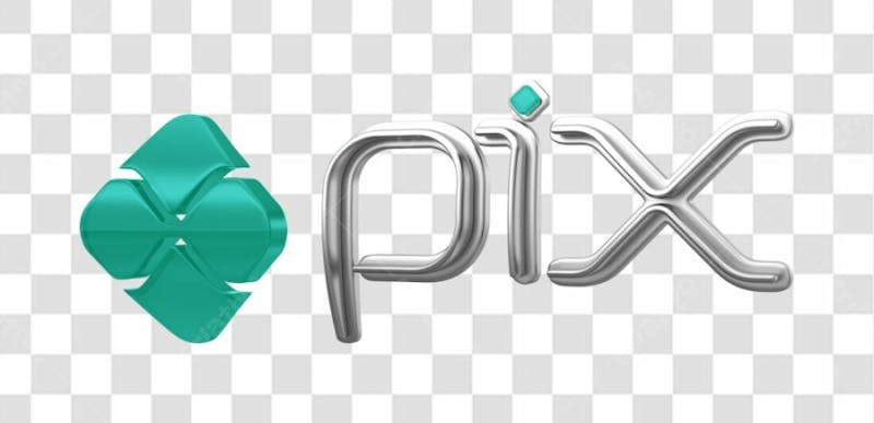 Pix logo 3d elemento para composicao png transparente