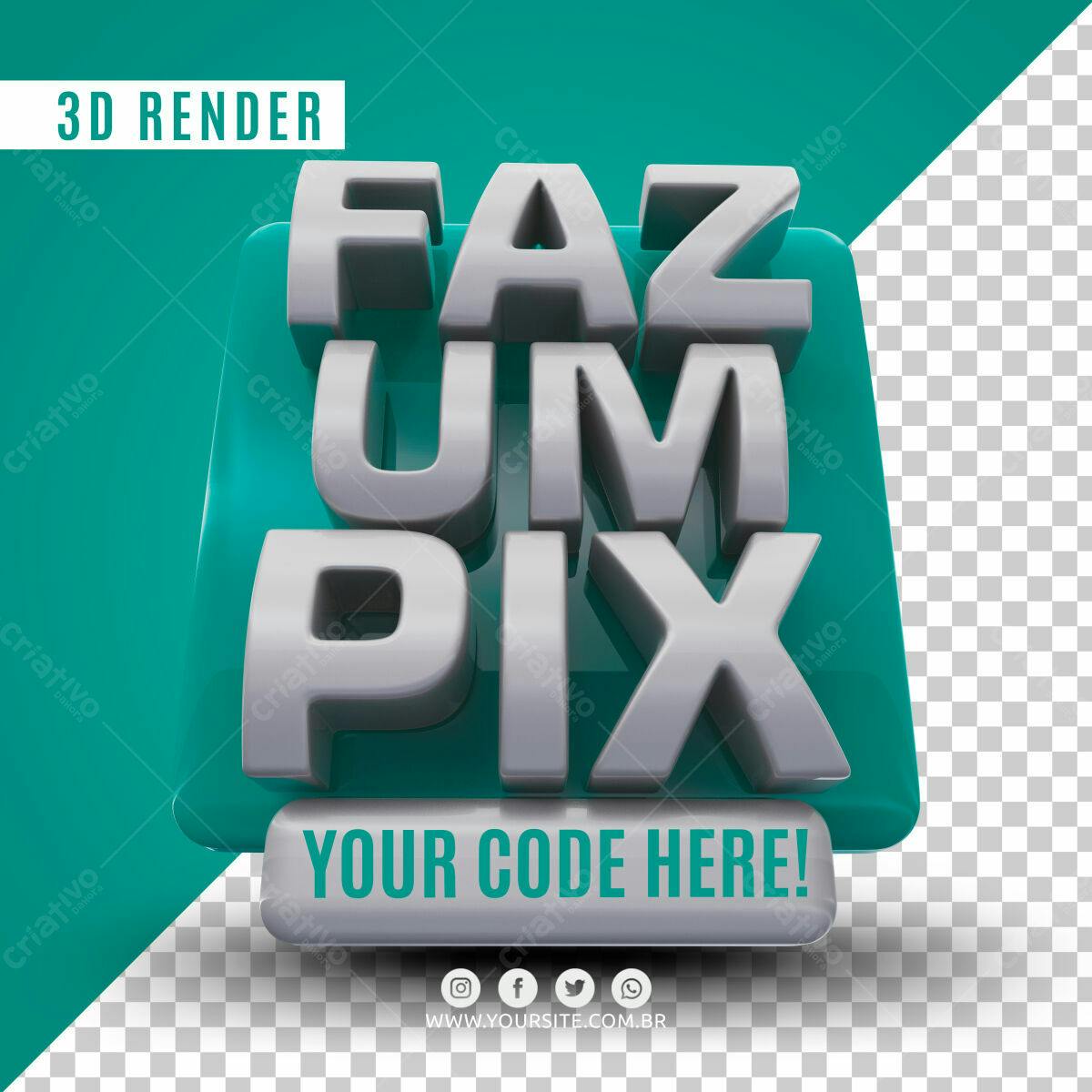 Banner Pix 3D PSD Editável