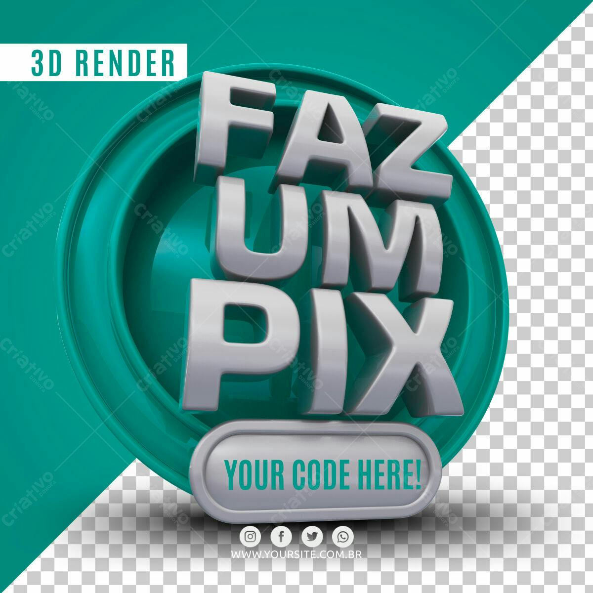 Postagem para Redes Sociais Faz um Pix PSD Editável